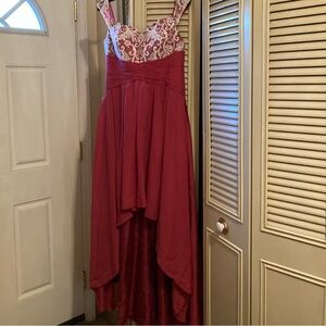 NWT wear your love sleeveless high/low dark pink/plum dress, women’s size 14.